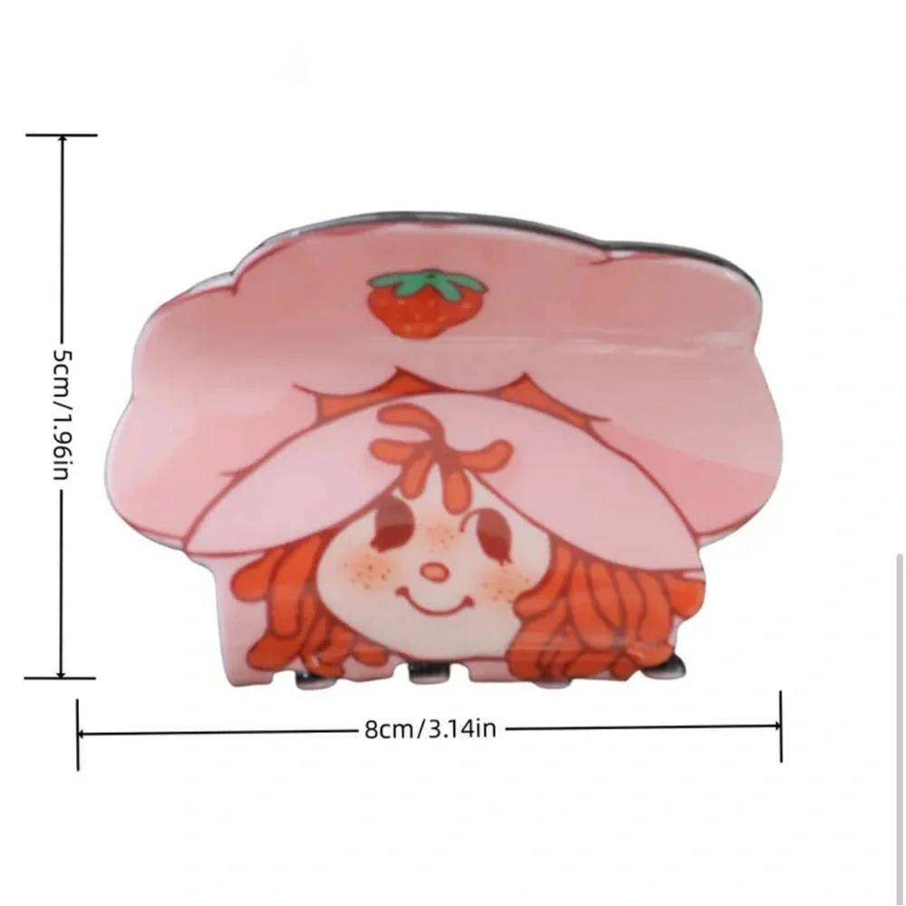 Hair Clip Strawberry Shortcake Pink French Style